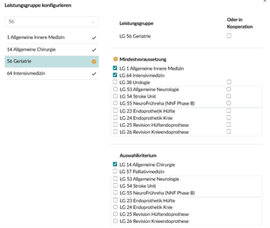 Konfiguration der Leistungsgruppen im Leistungsgruppen-Manager von Saatmann